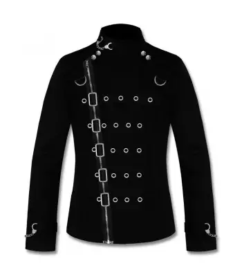 Vampire Asylum Jacket Black Zipper Straps Gothic Alternative Men Jacket