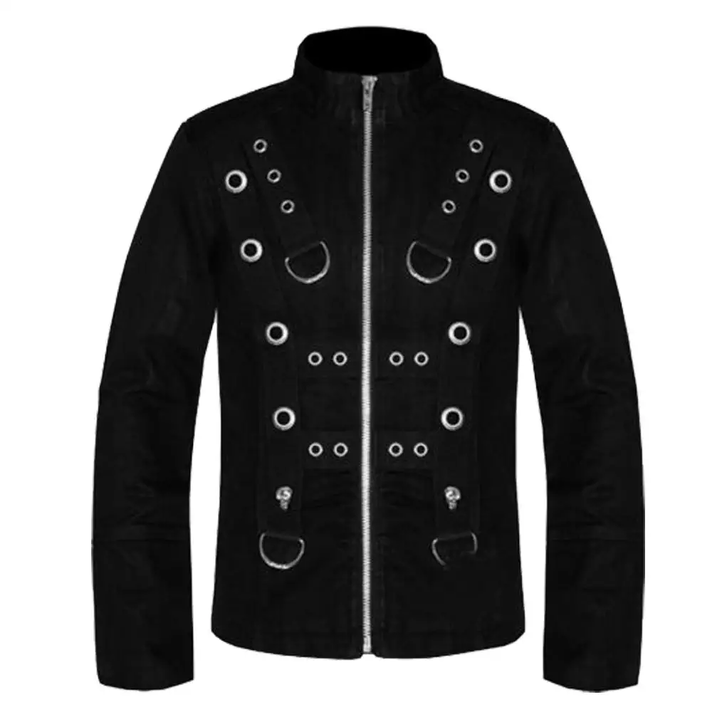 Men Psycho Punk Jacket | Gothic Officer Jacket