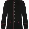 Men Steampunk Military Style Velvet Jacket