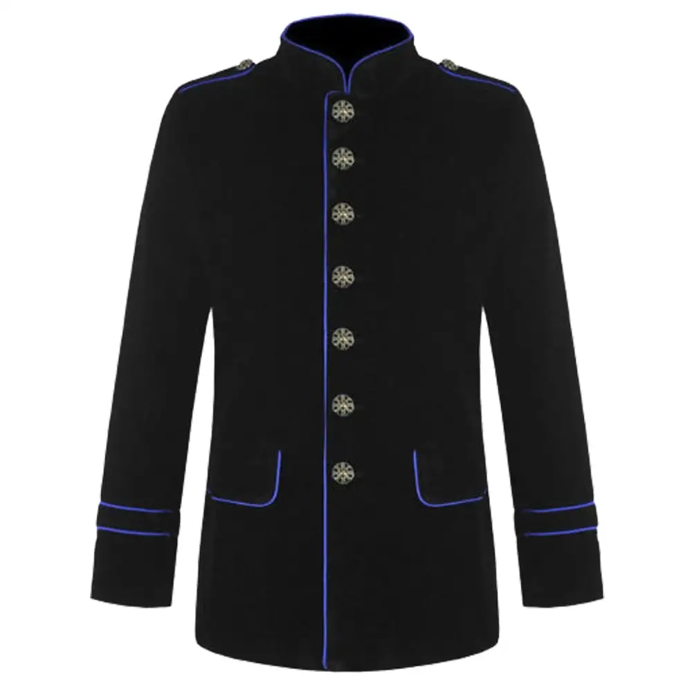 Steampunk Military Jacket Gothic VTG Style Piping Jacket