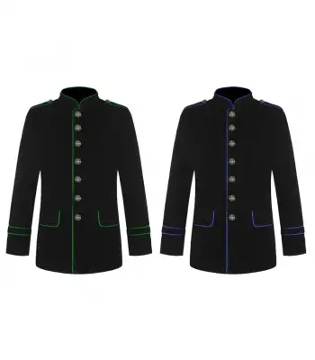 Steampunk Military Jacket Gothic VTG Style Piping Jacket
