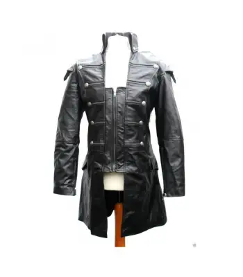 Men Lambskin Gothic Leather Coat Rock Style Goth Jacket