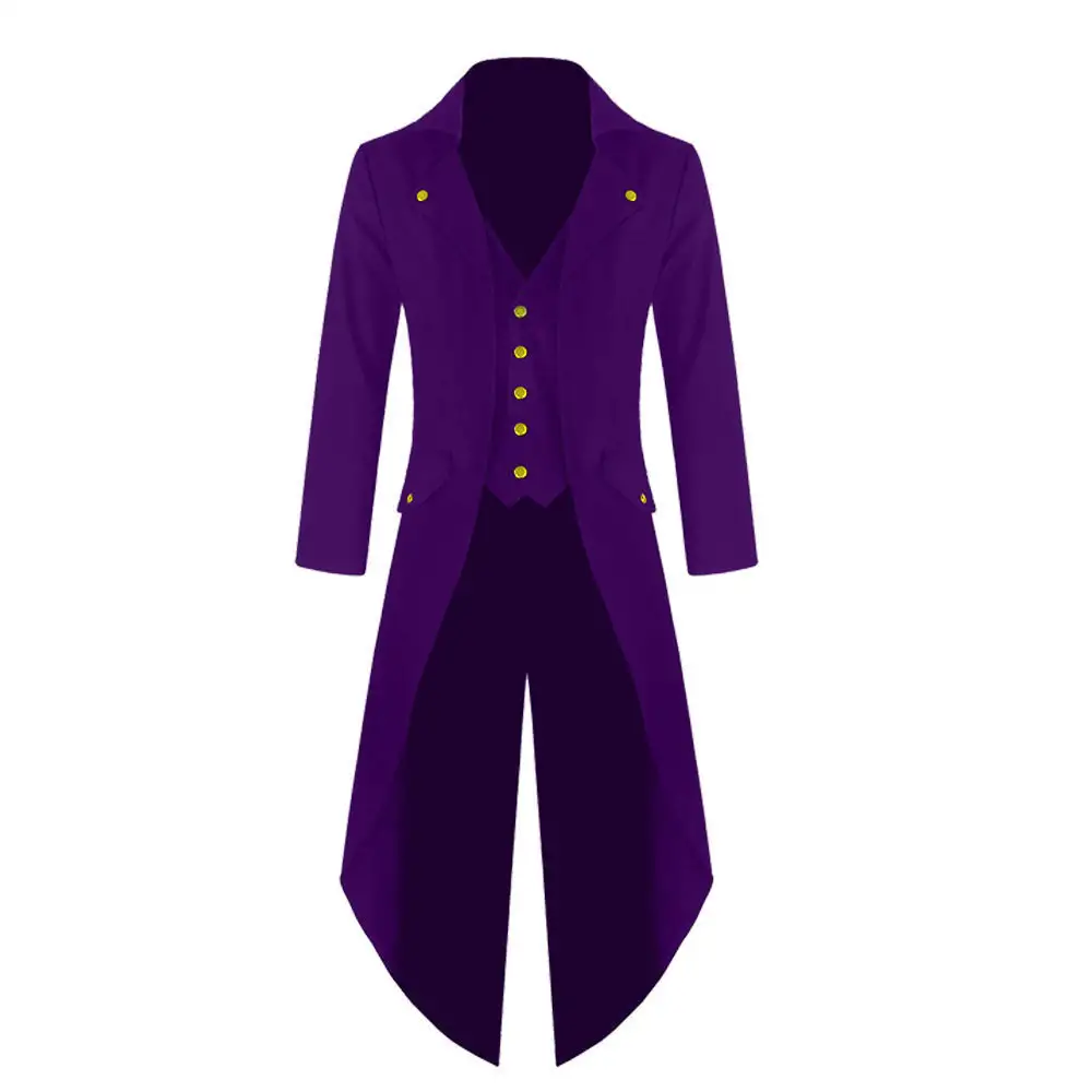 Mens Steampunk Gothic Tailcoat | Victorian Frock For Men | Red - Green - Purple