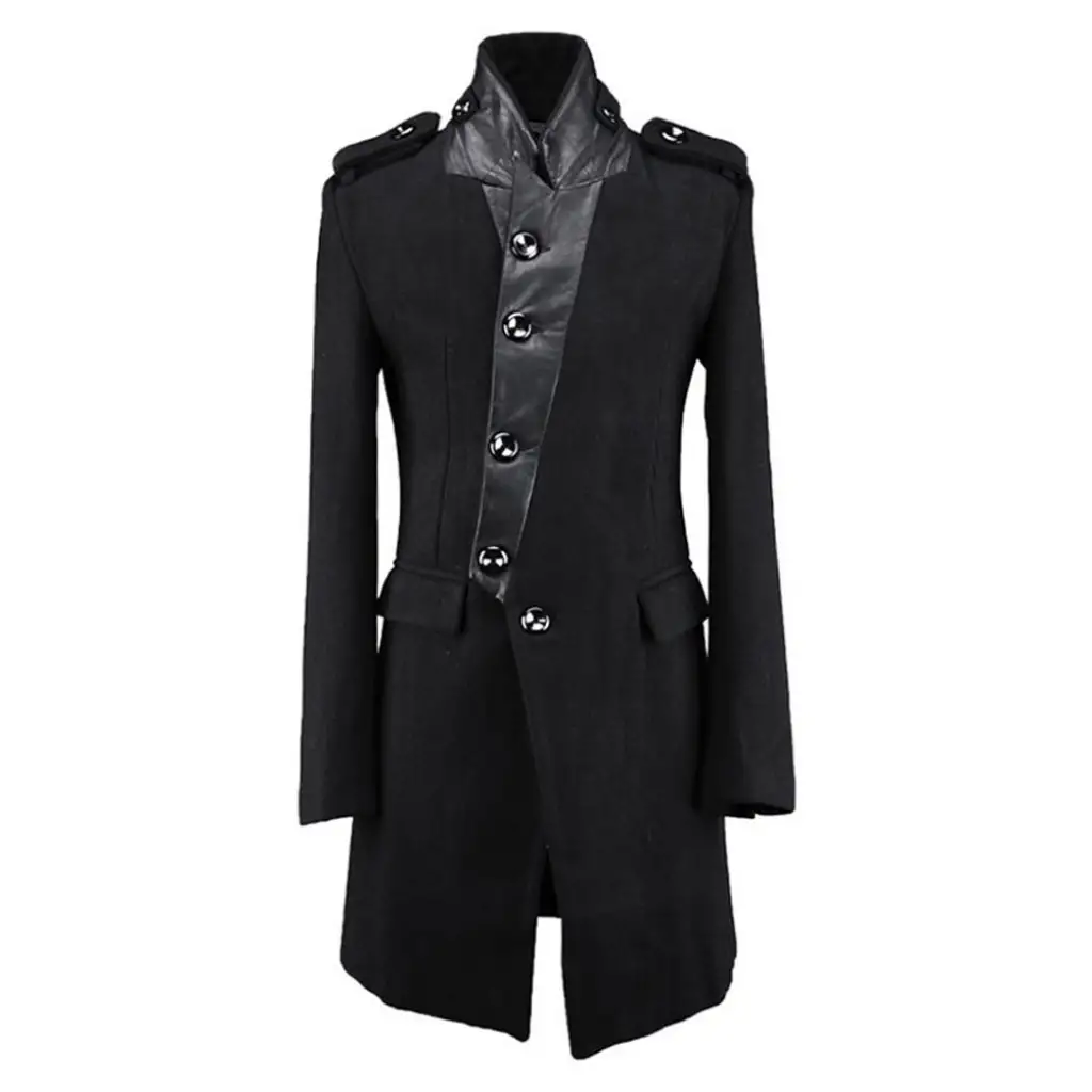 Men Trench Wool Coat Gothic Personalized Coat