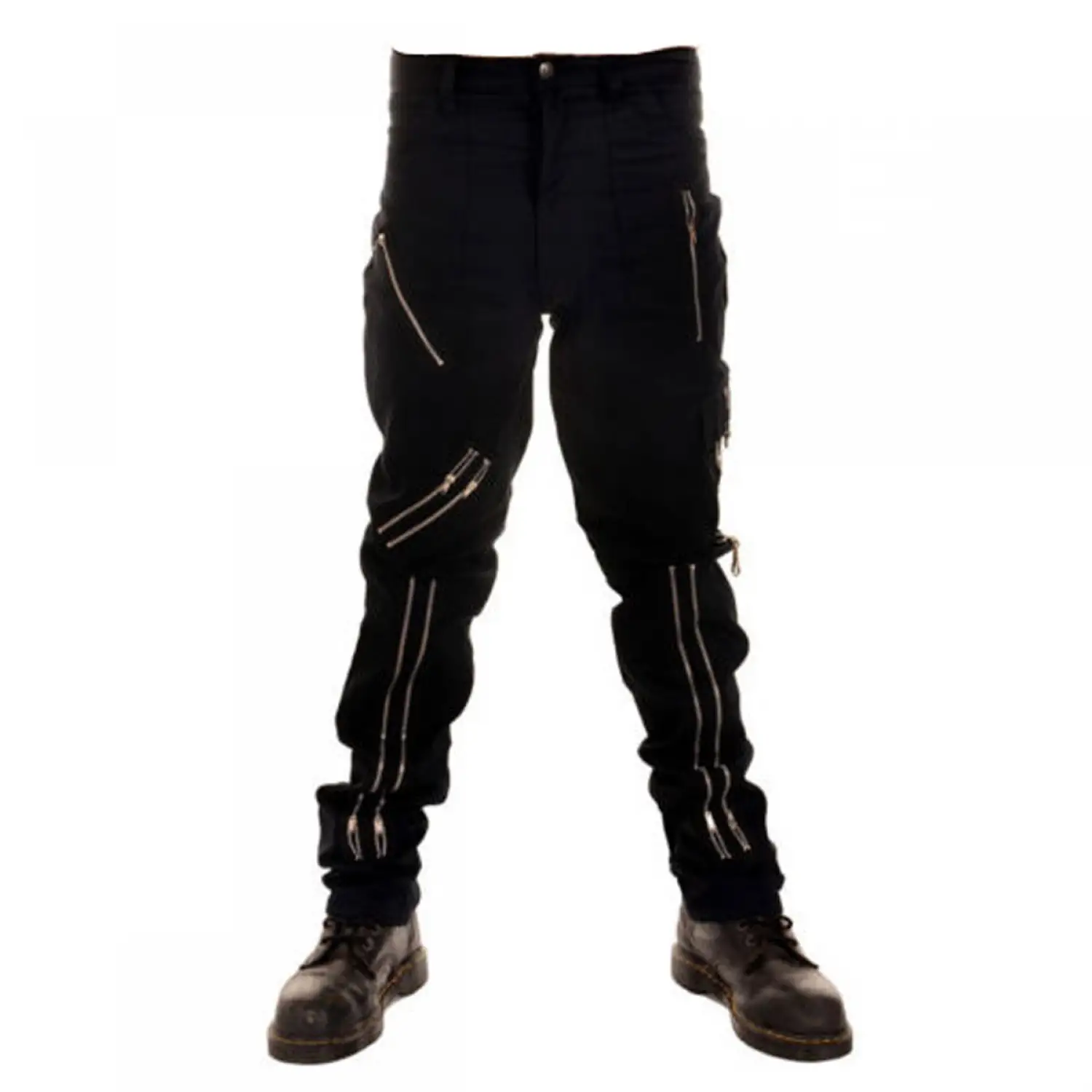 Punk Rock Zipper Pant | Black Gothic Pants Men