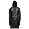 Mens Dieselpunk Waistcoat Vest Gothic Black Faux Leather Vest