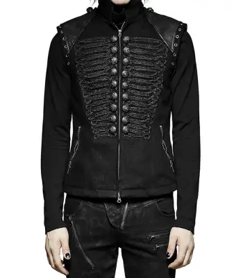 Goth Army Officer Wool Vest