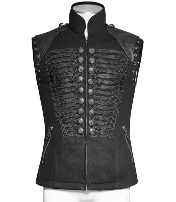 Goth Army Officer Wool Vest