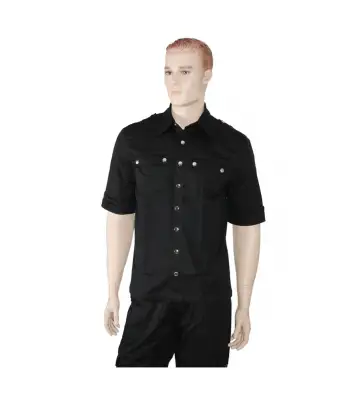 Goth Punk Rock Half Sleeve Shirt | Gothic Security Officer Shirt