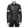 Men's Gothic long sleeve shirt with punk cutout strap details.