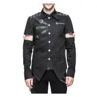 Shadow Gothic Punk Cutout Strap Shirt