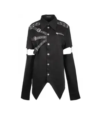 Men Gothic Devil Fashion Shirt With Detachable Sleeve