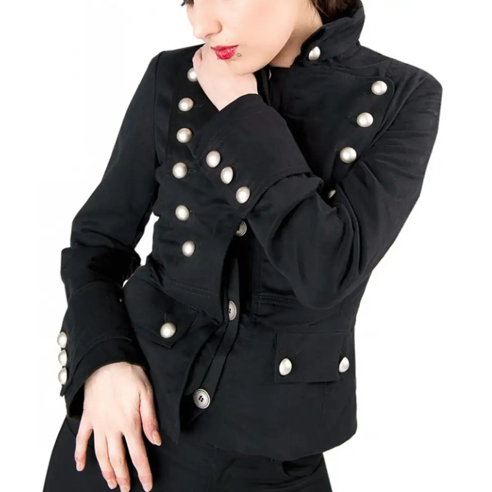 Women Blazer Jacket With Brass Buttons | Women Gothic Clothing