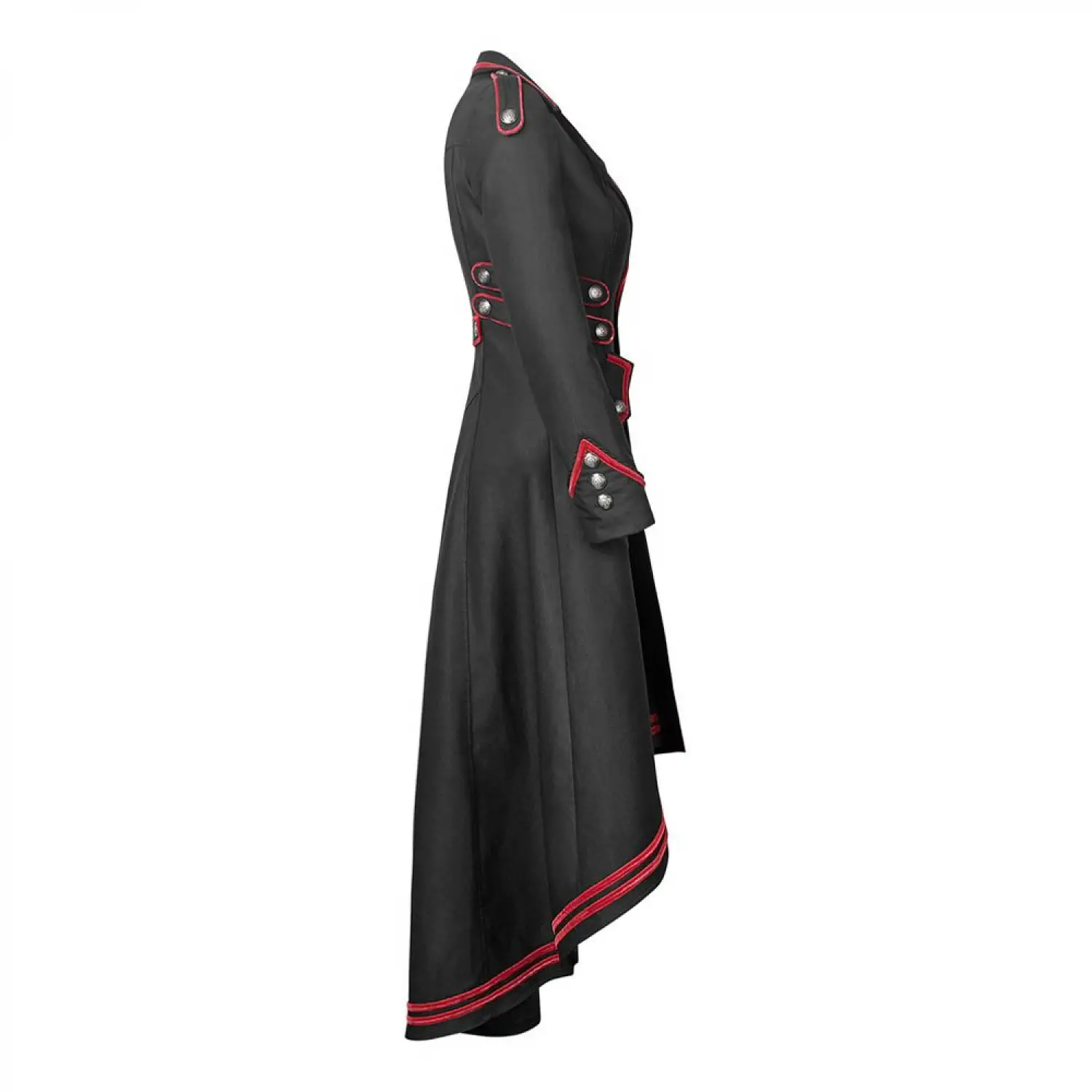 Steampunk Military Goth Coat Women Gothic Long Coat