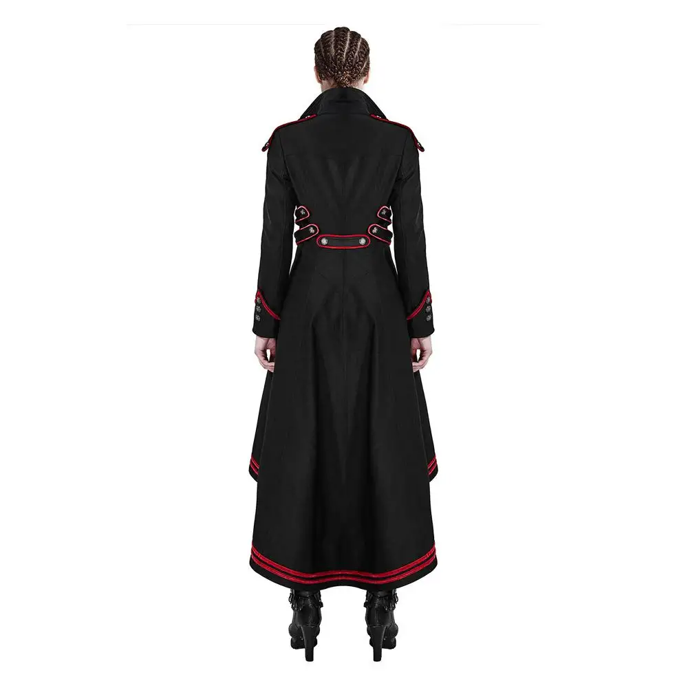 Steampunk Military Goth Coat Women Gothic Long Coat