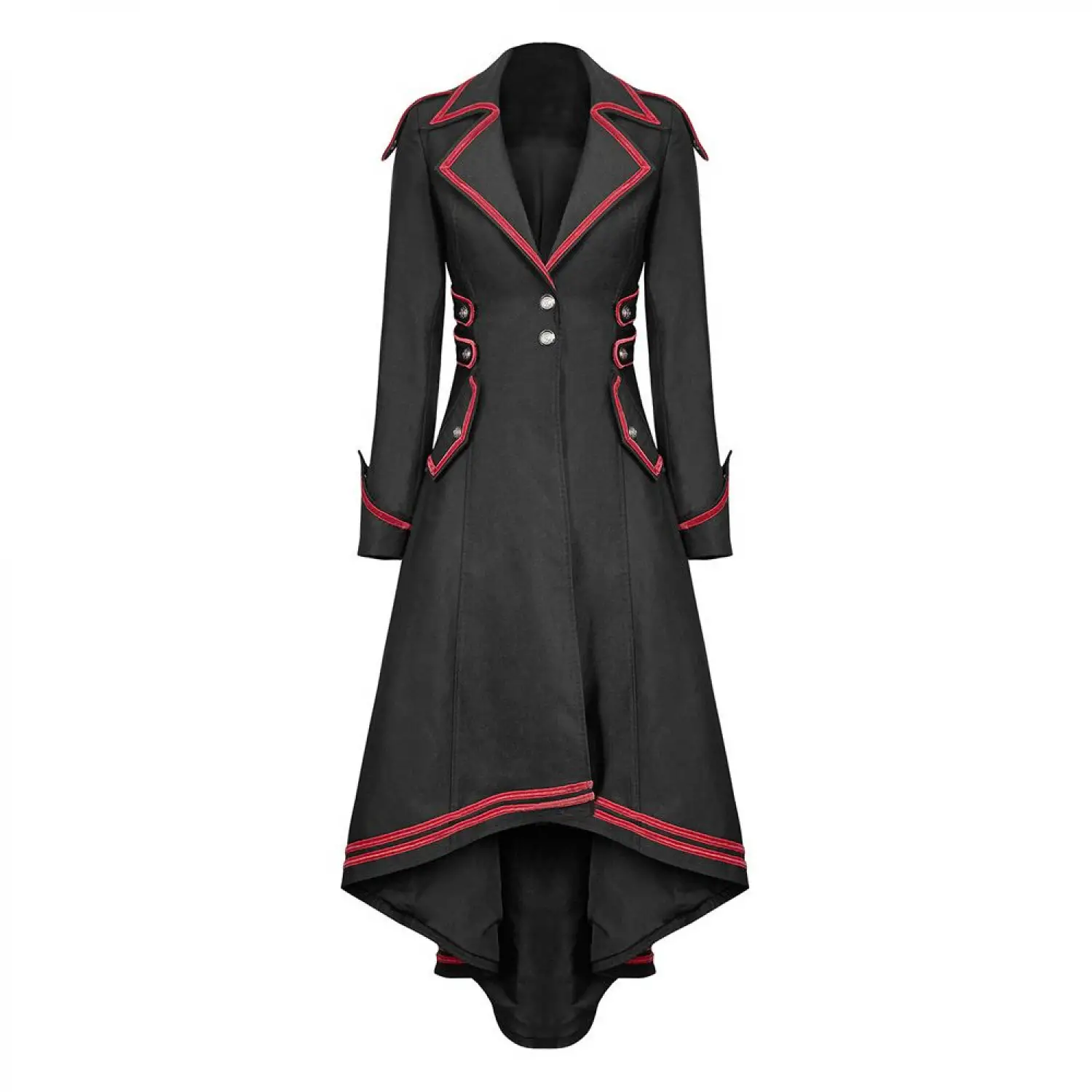 Steampunk Military Goth Coat Women Gothic Long Coat