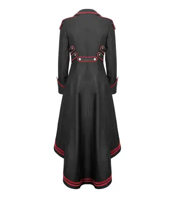 Steampunk Military Goth Coat Women Gothic Long Coat