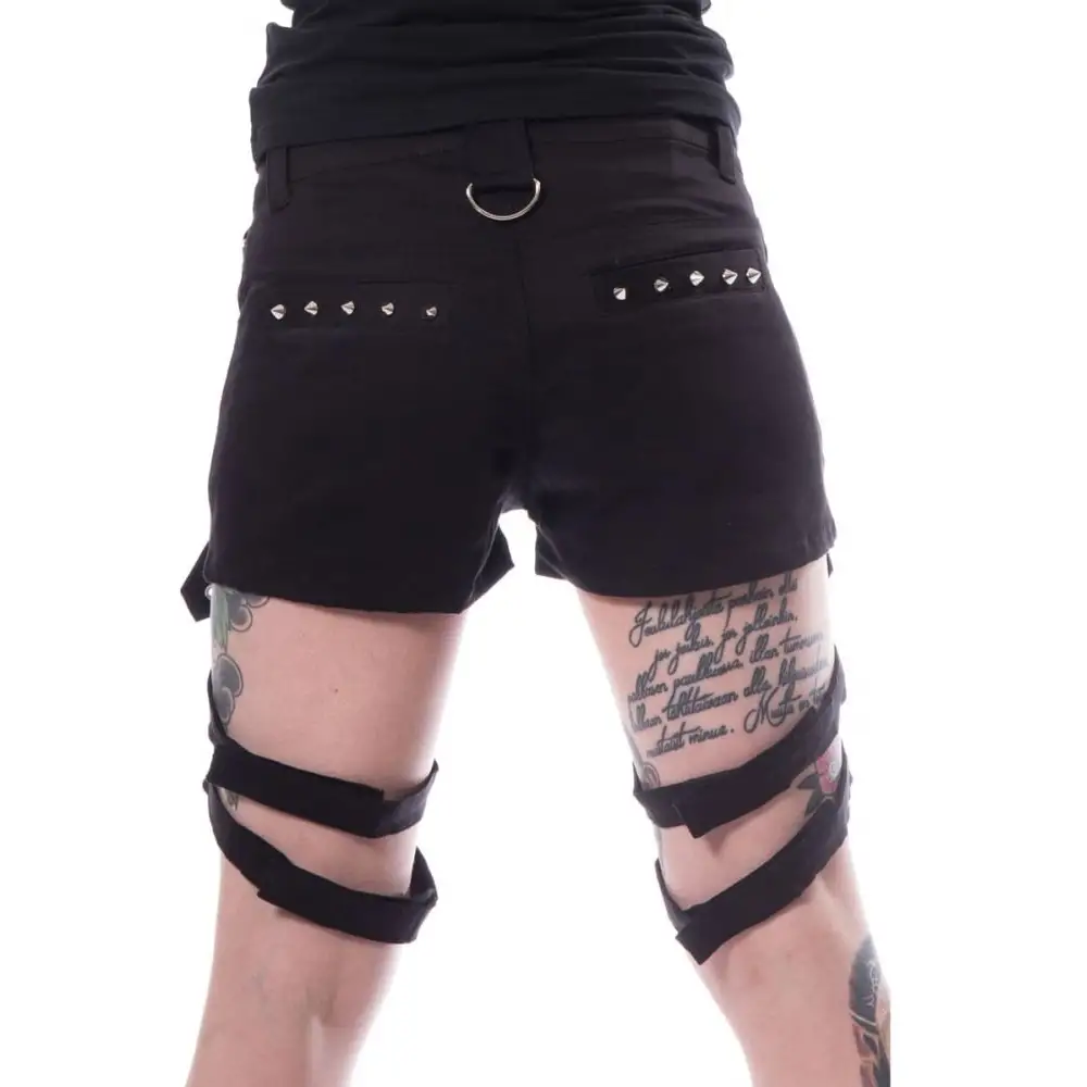 Sexy Goth Girls Shorts | Punk Babes Denim Mini Short Detachable Straps