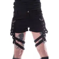 Penance Gothic Strappy Bondage Denim Shorts