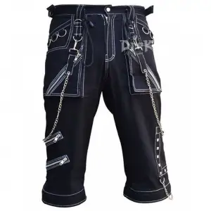 Eclipse Gothic Cargo Shorts with White Thread