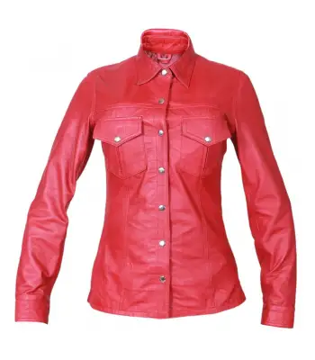 Women Military Police Leather Shirt