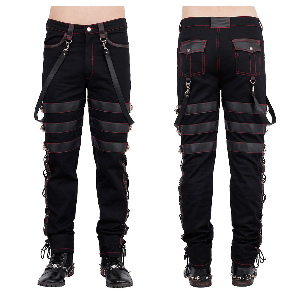VATPAVE Mens Gothic Pants Cosplay Costume Trousers Steampunk Victorian Pants 